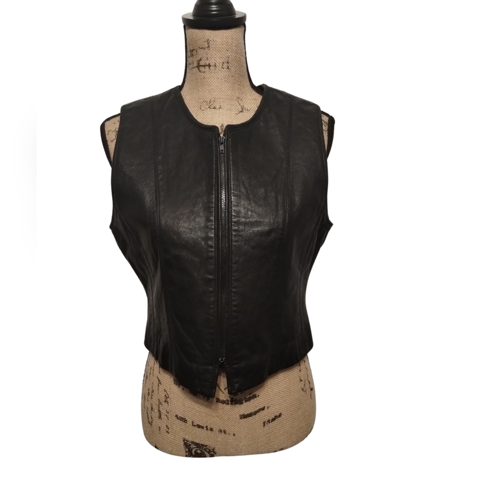 Vintage Leather Vest Women's Size M